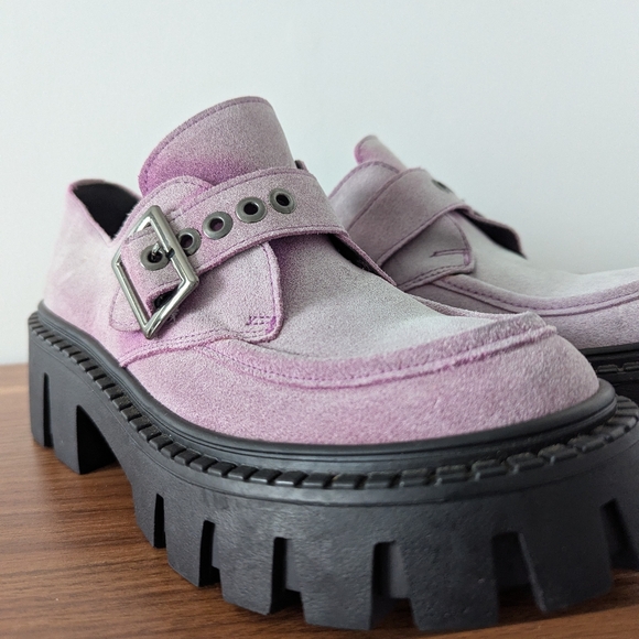 Steve Madden Chunky Ombre Purple Suede Platform Lug Sole Shoes Size 9 - Picture 6 of 11